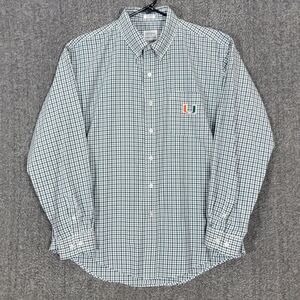 University of Miami Campus Specialties Shirt Mens XL Green Plaid Long Sleeve
